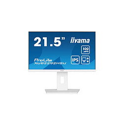 Ecran IIYAMA 21,5" Blanc IPS ULTRA MINCE 0.4ms 100Hz 1920x1080 250 cd/m² HP 1xHDMI 1xDisplayPort 4xUSB-HUB (3.2) 15cm pied réglable en hauteur Pivot TCO