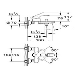 Mitigeur bain/douche monocommande 1/2 - 23341000 - GROHE