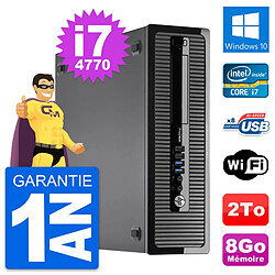 PC HP ProDesk 400 G1 SFF Intel i7-4770 RAM 8Go Disque Dur 2To Windows 10 Wifi - Occasion