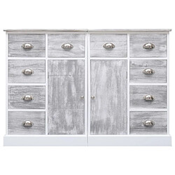 Maison Chic Buffet commode,console avec 10 tiroirs pour rangement Gris 113x30x79 cm Bois -MN35348