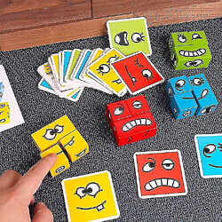 Acheter Universal Emoticon en bois match bloc puzzle face change cube puzzle jouets