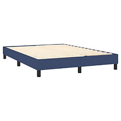 Avis vidaXL Cadre de lit Bleu 140x190 cm Tissu