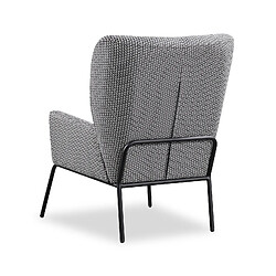 Avis Fauteuil de Bureau ou de Salon Rembourré Breda Pärumm Design Géométrique Écru et Noir 78x94x98 cm