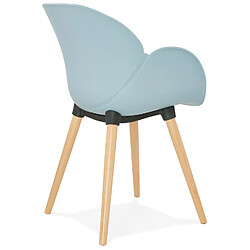 Acheter Alterego Chaise design scandinave 'PICATA' bleue avec pieds en bois