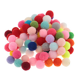 100 pcs assorties coloré pompon pelucheux pompons boule de Noël bricolage décor 15mm