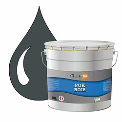 Pok Peinture de Finition Solvantée Laque Semi-Brillante Boiseries Intérieures et Extérieures - 10L - RAL 7011 - Gris Fer