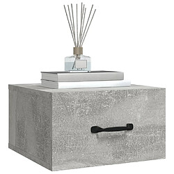 Avis vidaXL Table de chevet murale Gris béton 35x35x20 cm