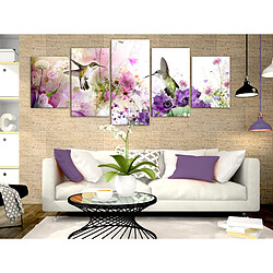 Decoshop26 Tableau toile de décoration murale impression premium en 5 parties sur châssis en bois motif Nature colorée 225x100 cm 11_0015055