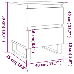 vidaXL Table de chevet chêne fumé 40x35x50 cm bois d’ingénierie pas cher