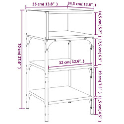 vidaXL Tables de chevet 2pcs chêne fumé 35x34,5x70 c bois d’ingénierie pas cher