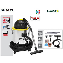 Lavor - Aspirateur eau et poussières INOX + prise pour outils électroportatifs 1400W 50L 70L/s - GB 50 XE