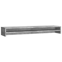 vidaXL Support de moniteur Gris béton 100x24x13 cm Bois d'ingénierie