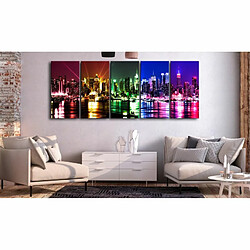 Paris Prix Tableau Imprimé 5 Panneaux Rainbow New York Narrow 80 x 200 cm