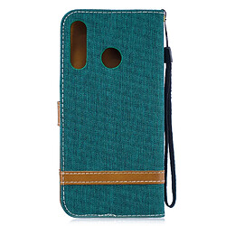 Avis Etui en PU tissu jeans de couleur assortie vert pour votre Huawei P30 Lite