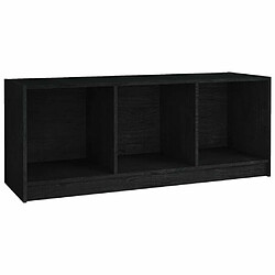 Maison Chic Meuble TV scandinave - Banc TV pour salon Noir 104x33x41 cm Bois de pin massif -MN60864