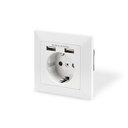 Digitus DA-70613 prise de courant 2x USB Blanc Socket-Outlets