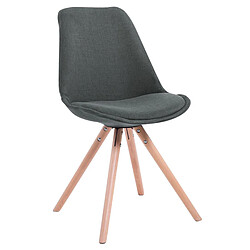 Decoshop26 4 chaises de salle à manger style scandinave en tissu gris foncé pieds rond en bois clair CDS10348