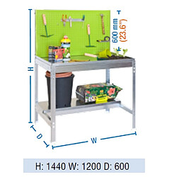 Simon Rack SimonRack - Etagère de rangement 1440x1200x600mm vert/galva charge 600/250 Kg - BT2 Garden