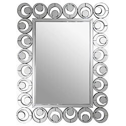 Vivenla Miroir mural argenté design effet 3D L. 90 x P. 2 x H. 120 cm collection Shyon