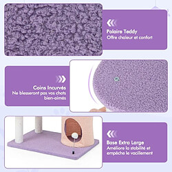 Helloshop26 Arbre à chat tour à plusieurs niveaux de 167 cm griffoirs recouverts de sisal plate-forme en forme d'avion perchoir en peluche en sisal violet 20_0007673