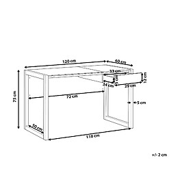 Beliani Bureau blanc / effet bois clair 120 x 60 cm avec tiroir JENKS