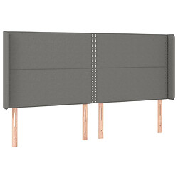 Avis Maison Chic Tête de lit moderne à LED lumineuse pour chambre - Décoration de lit Gris foncé 163x16x118/128 cm Tissu -MN49991