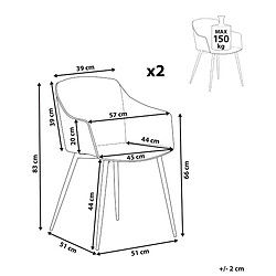 Avis Beliani Chaise de salle à manger Set de 2 Blanc FONDA II