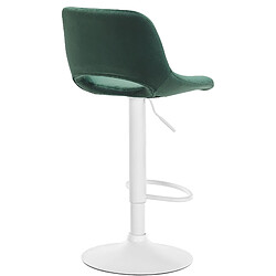 Acheter Decoshop26 Tabourets de bar chaises haute x2 avec repose-pieds en velours vert piètement métallique blanc 10_0004088