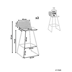 Avis Beliani Tabouret de bar Set de 2 Métal Noir FREDONIA