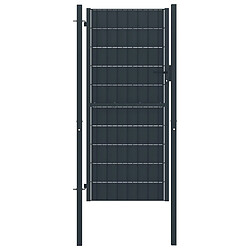 vidaXL Portail de clôture PVC et acier 100x164 cm Anthracite 