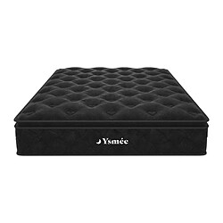 Acheter Vente-Unique Ensemble 160 x 200 cm cadre à lattes + matelas ressorts ensachés surmatelas intégré ép.28cm - BLACK DREAM de YSMÉE