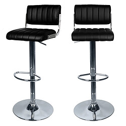 Rendez Vous Deco Chaise de bar Houston noire 61/83 cm (lot de 2)