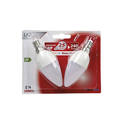 Expert Line EXPERTLINE Lot de 2 Ampoules LED E14 flamme 3 W équivalent a 25 W blanc chaud