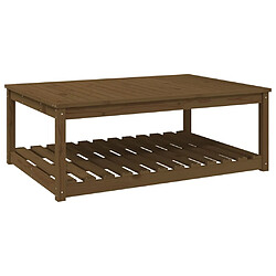 vidaXL Table de jardin marron miel 121x82,5x45 cm bois massif de pin