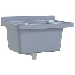 vidaXL Lavabo pour montage murale gris 50x35x24 cm résine