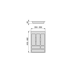 8329321 Optima Universal 400 en plastique gris Emuca Emuca