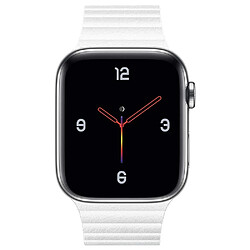 Wewoo Bande magnétique universelle en cuir pour Apple Watch séries 5 et 4 40 mm / 3 et 2 et 1 38 mm blanc