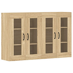 Maison Chic Lot de 2 Armoires murales,Meuble de Rangement,Armoire Suspendue chêne sonoma bois d'ingénierie -MN86252