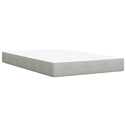 Vidaxl Sommier à lattes de lit et matelas Gris clair 120x200cm Velours pas cher