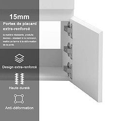 Avis Aica Sanitaire 120(L)x45(W)x40(H)cm Meuble salle de bain blanc avec 2 portes à une fermeture amortie avec 2 vasques à suspendre