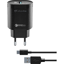 Cellular Line Cellularline USB Charger Kit 18W - USB-C - Huawei, Xiaomi, Wiko, Asus and other smartphone