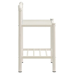 Acheter Maison Chic Table de chevet,Table de Nuit,Meuble de Rangement Blanc/transparent 45x34,5x62,5cm Métal et verre