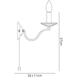 Avis Luminaire Center Applique murale Niobe avec interrupteur 1 Ampoule chrome poli/cristal