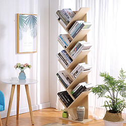 Mobili Rebecca Etageres Bibliotheque Bois Brun Clair Design 160x44,5x22 pas cher