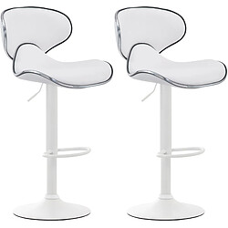 Acheter Non Lot de 2 tabourets de bar Las Vegas V2 simili cuir blanc