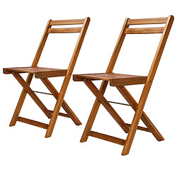 vidaXL Chaises de bistro d'extérieur lot de 2 Bois d'acacia solide