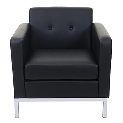 Mendler Fauteuil HWC-C19, système modulaire de fauteuils avec accoudoirs, extensible similicuir ~ noir