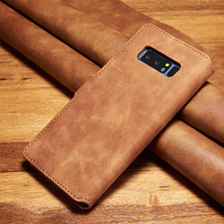 Etui en PU style rétro marron pour votre Samsung Galaxy Note 8