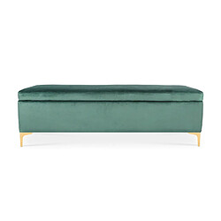 Banquette Coffre Chloé velours Vert pieds or