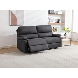 Vente-Unique Canapé 3 places relax électrique en tissu gris anthracite LUNANO